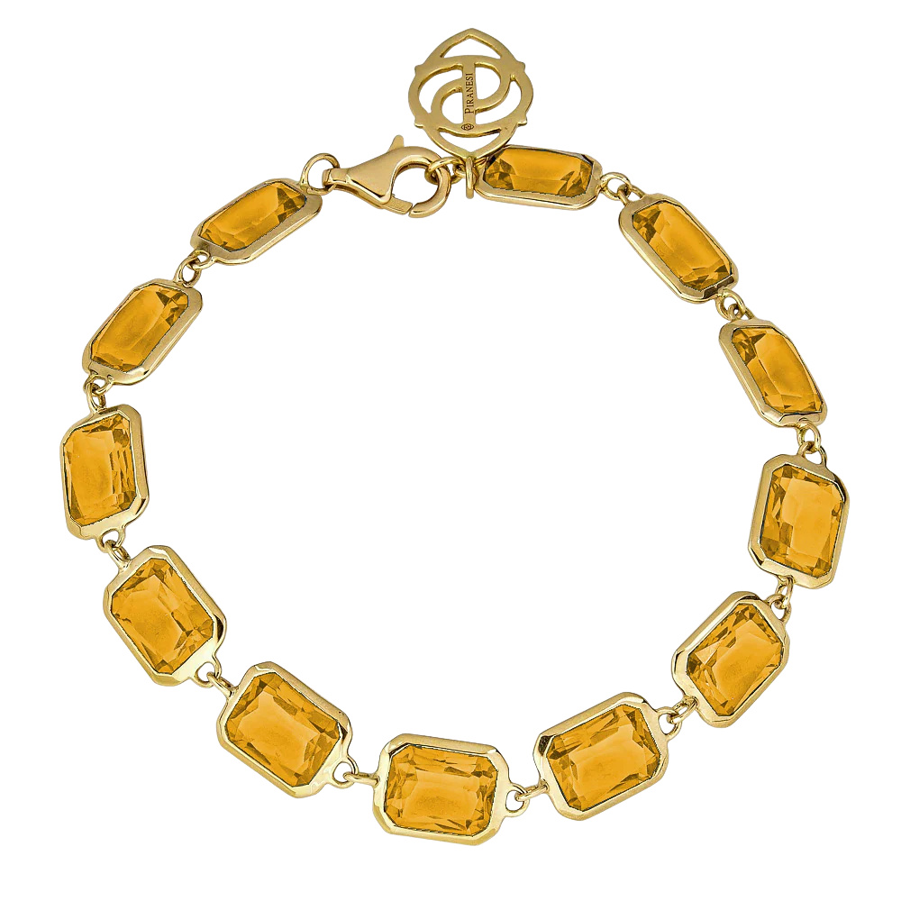 Yellow Gold Pietra Emerald Cut Bracelet - Yellow Citrine