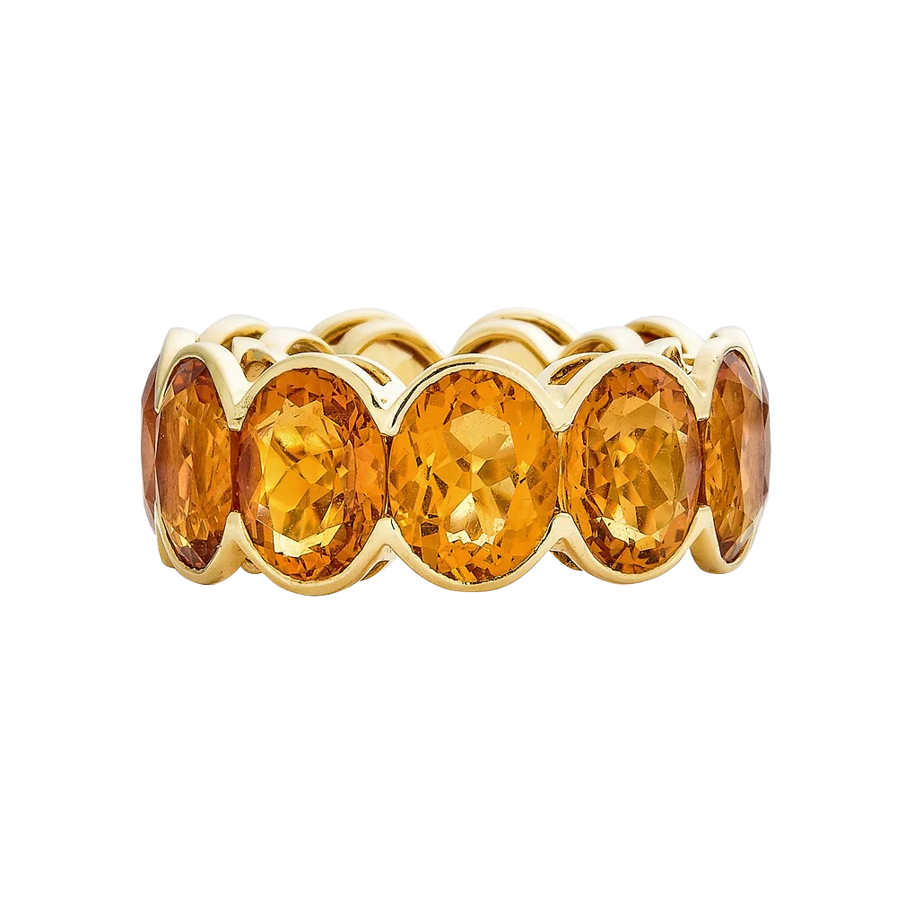Yellow Gold Pietra Oval Eternity Band - Yellow Citrine
