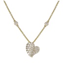 Yellow Gold Wave Heart Small Necklace