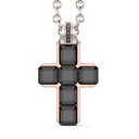 Zancan 18K Gold Necklace With Black Diamond Cross Pendant
