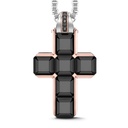 Zancan 18K Gold Necklace With Black Diamond Cross Pendant