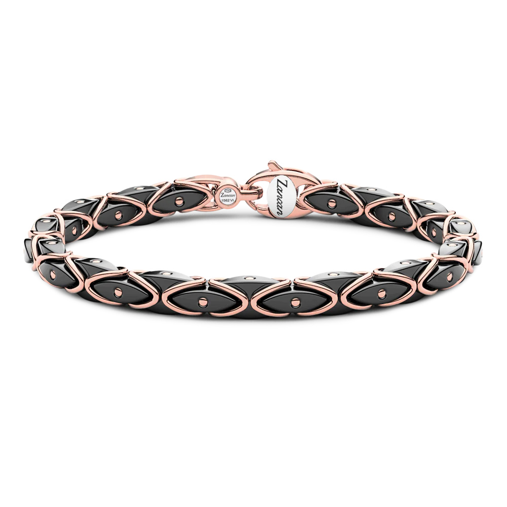 Zancan Bracelet In 18K Gold And Black Ceramic
