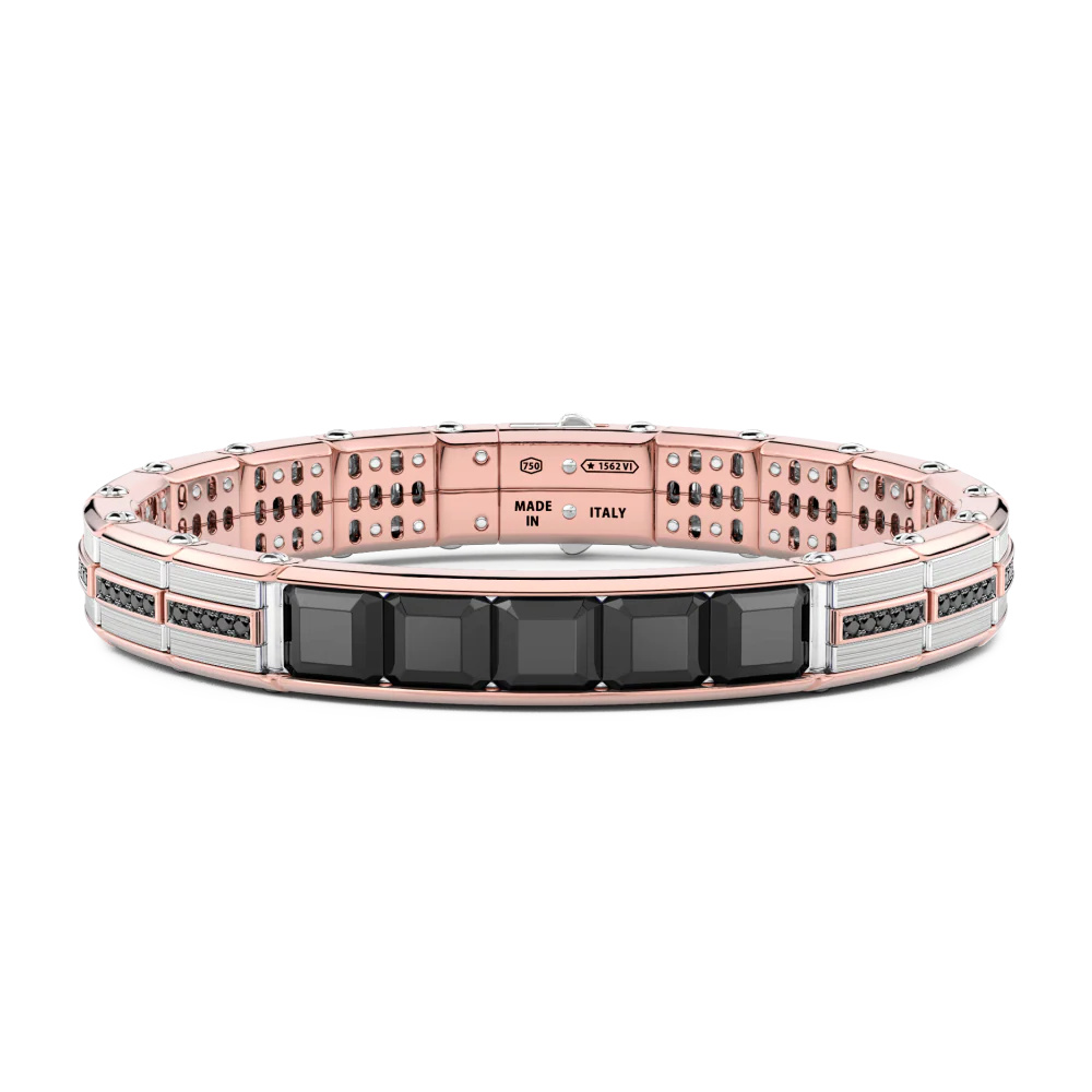 Zancan Bracelet In 18Kt Gold With Black Diamonds
