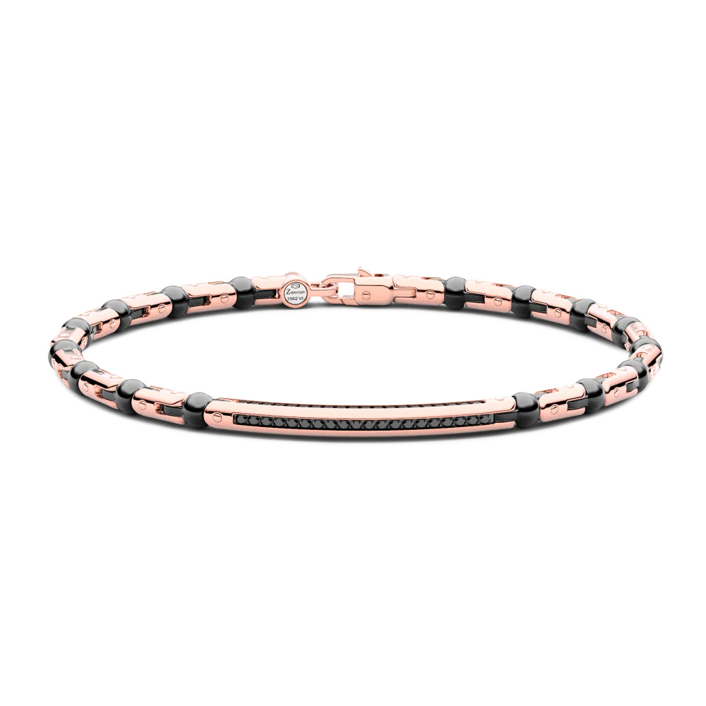 Zancan Bracelet In 18Kt Gold, Ceramic And Diamonds