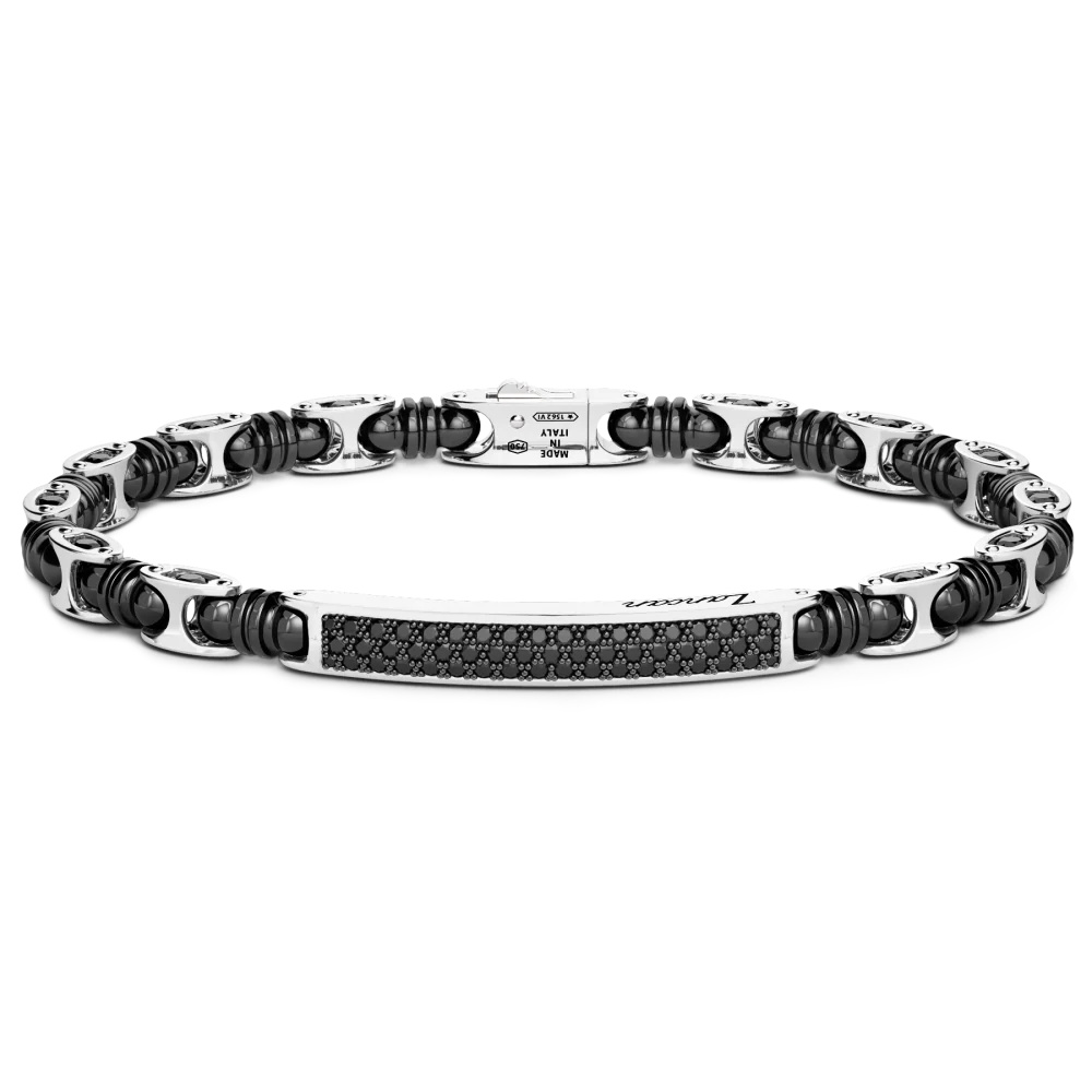 Zancan Bracelet In 18Kt Gold, Ceramic And Diamonds
