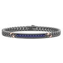 Zancan Bracelet In Titanium, 18Kt Gold, And Blue Sapphires