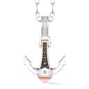 Zancan Gold Necklace With Anchor Pendant And Diamonds