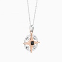 Zancan Gold Necklace With Wind Rose Pendant And Diamonds