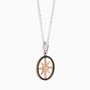 Zancan Gold Necklace With Wind Rose Pendant And Diamonds