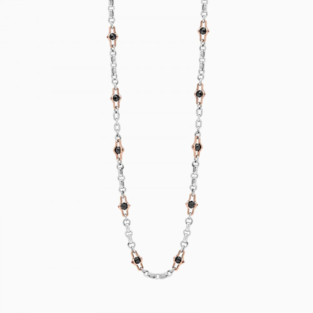 Zancan Mens White Gold Necklace With Diamonds