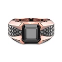 Zancan Ring In 18Kt Gold With Black Diamond