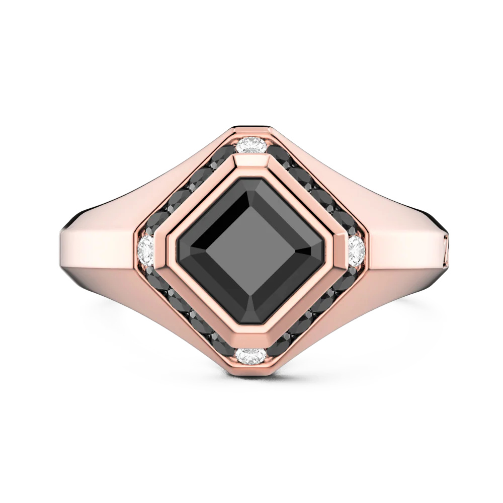 Zancan Ring In 18Kt Gold With Black Diamond