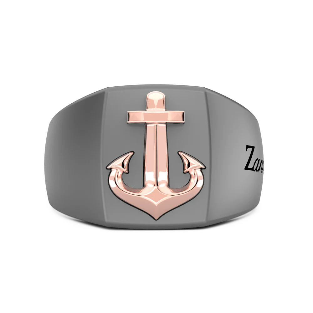 Zancan Ring In Titanium And 18Kt Gold