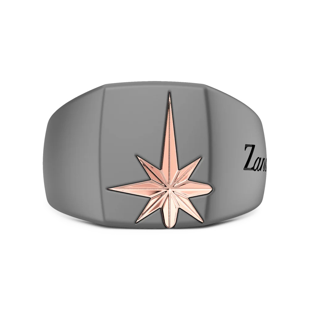 Zancan Ring In Titanium And 18Kt Gold