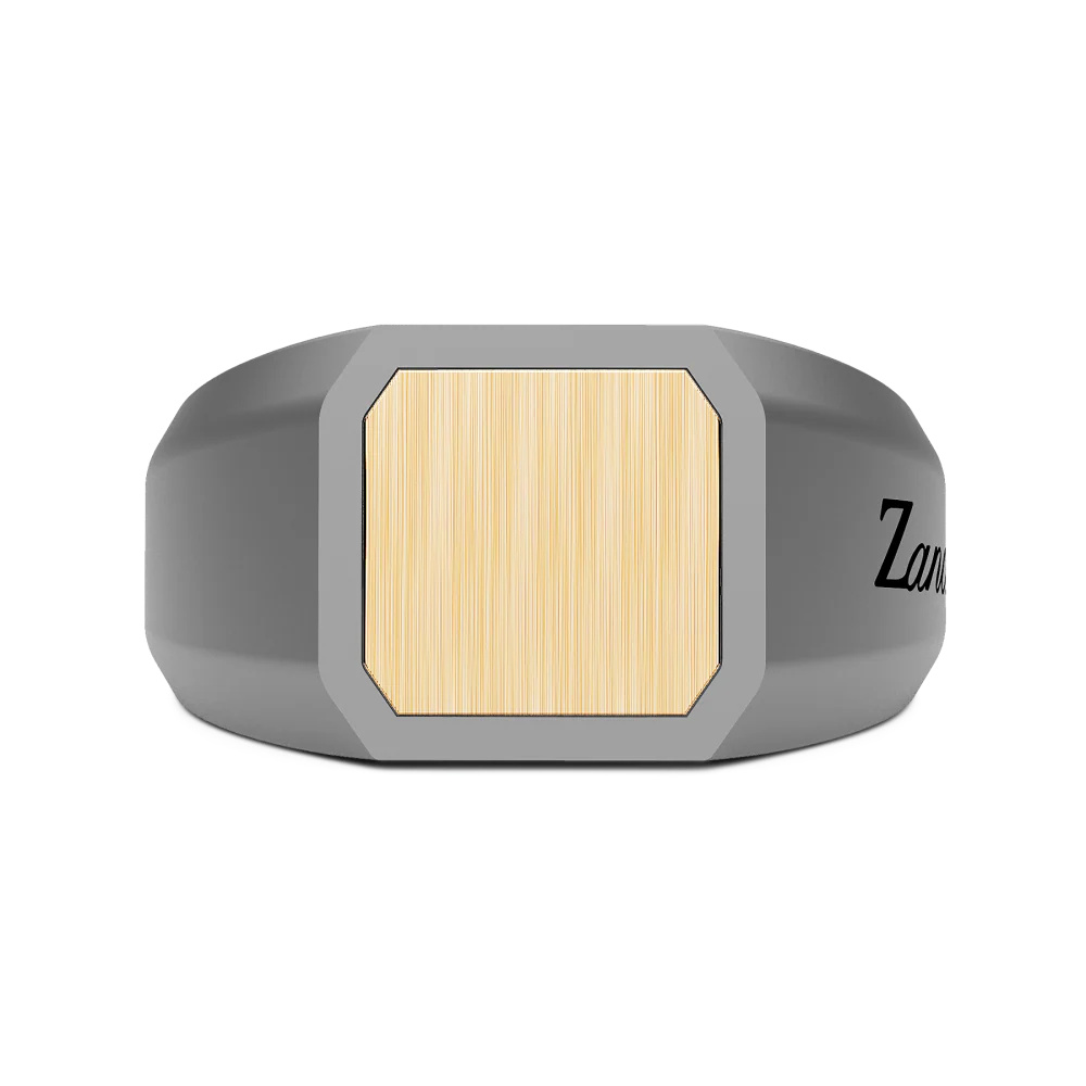 Zancan Ring In Titanium And 18Kt Gold