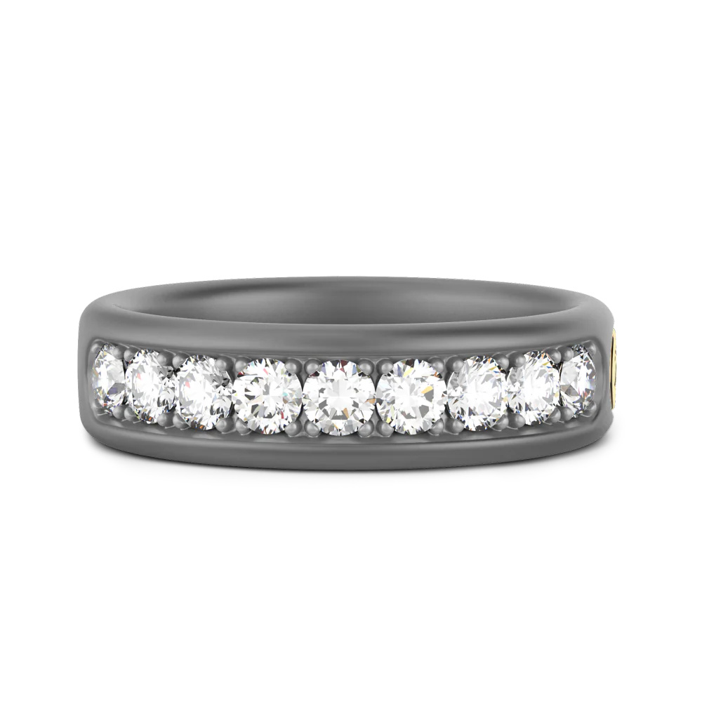 Zancan ring in titanium, 18kt gold and diamonds