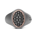 Zancan Ring In Titanium, 18Kt Gold, And Natural Diamonds