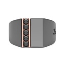 Zancan Ring In Titanium, 18Kt Gold, And Natural Diamonds