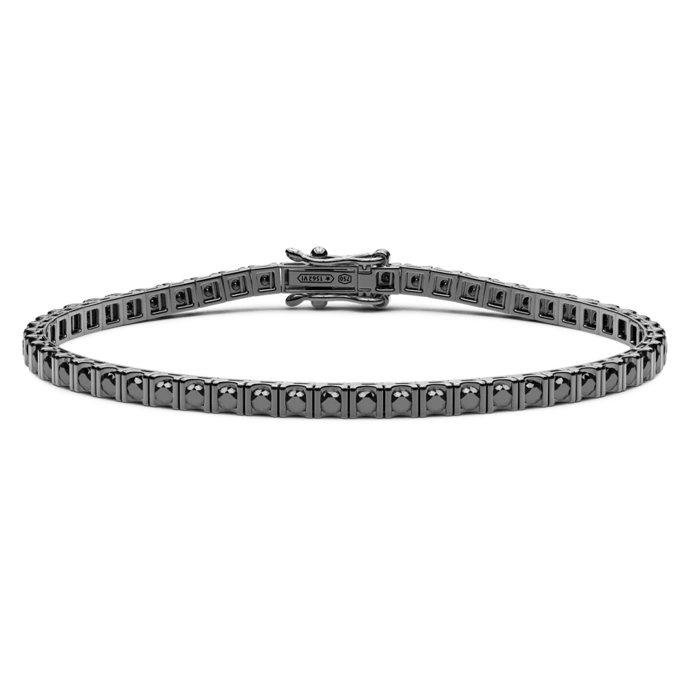 Zancan Tennis Bracelet In 18Kt Gold And Black Diamonds