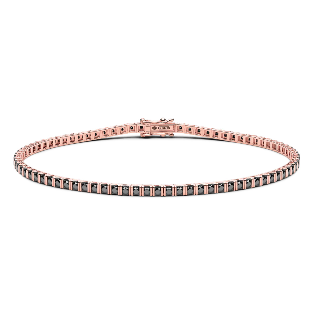 Zancan Tennis Bracelet In 18Kt Gold And Black Diamonds