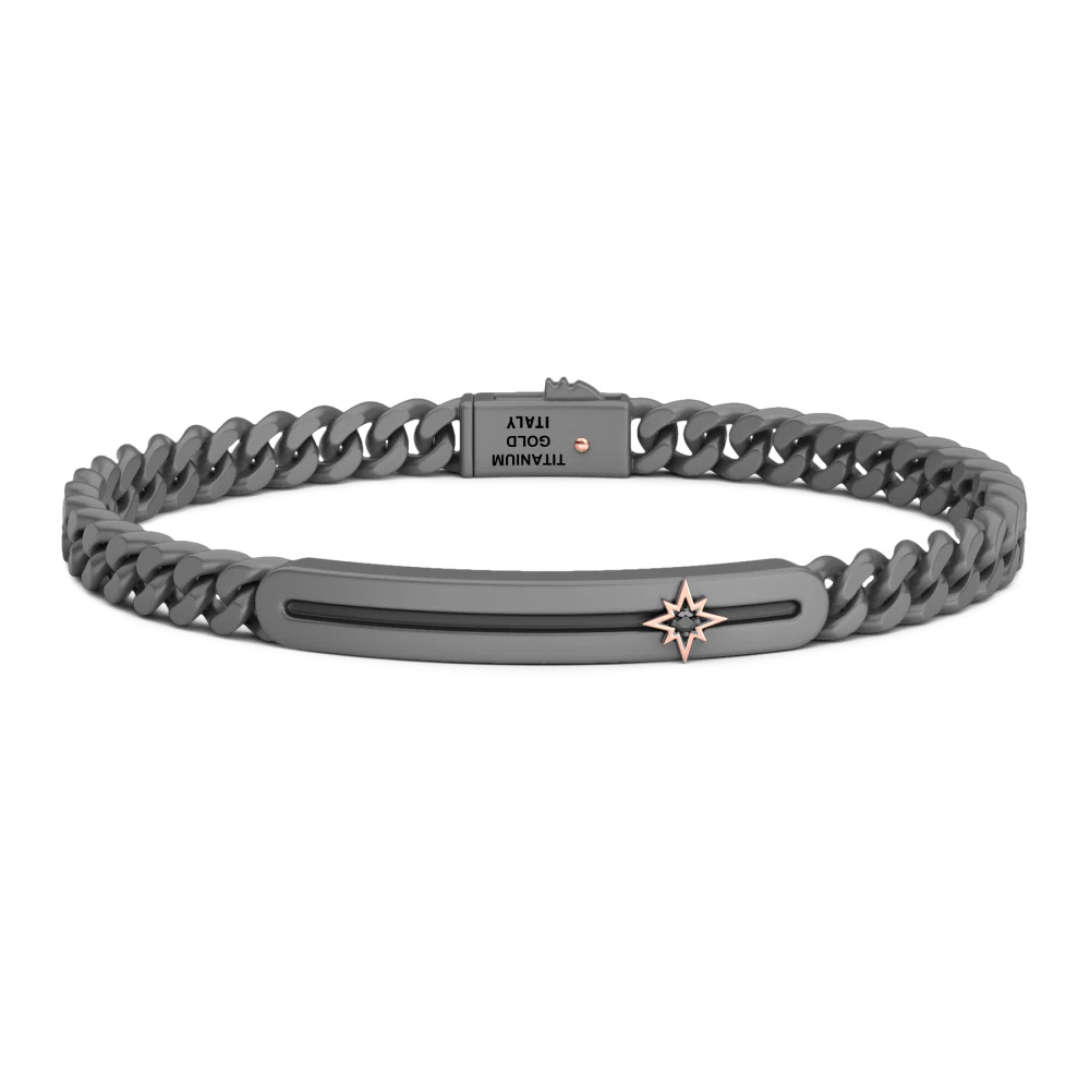 Zancan Titanium & 18Kt Gold Bracelet