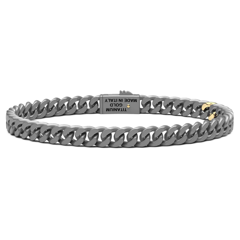 Zancan Titanium & 18Kt Gold Bracelet