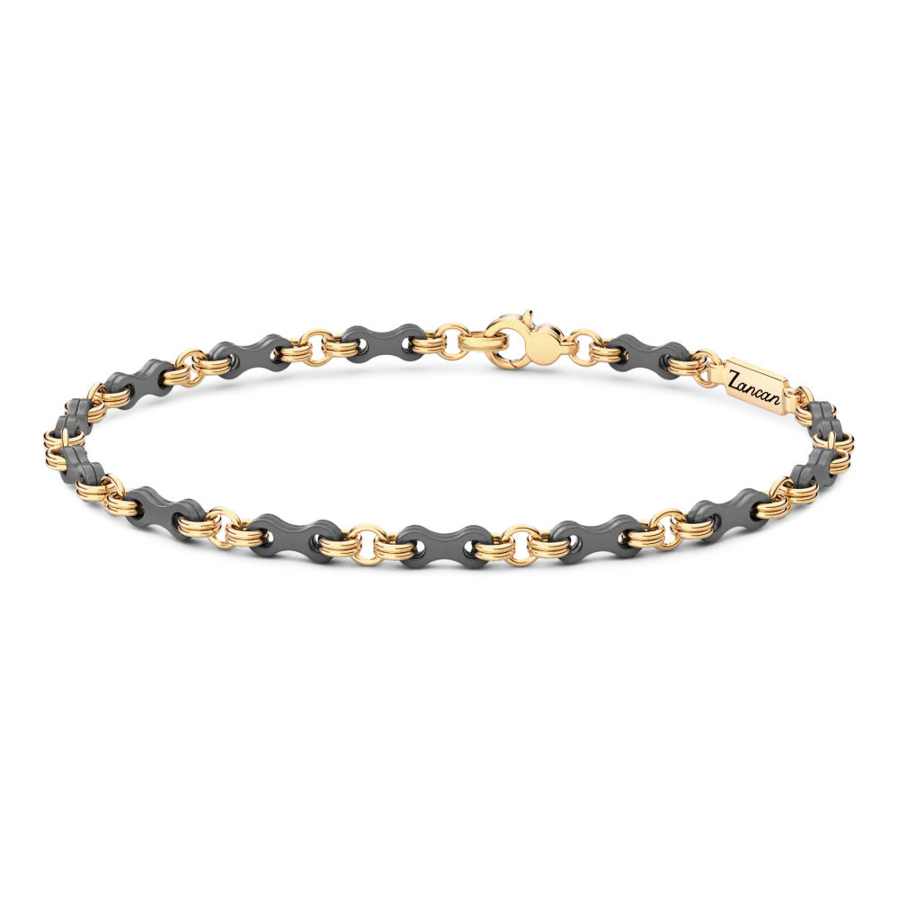 Zancan Titanium & 18Kt Gold Bracelet