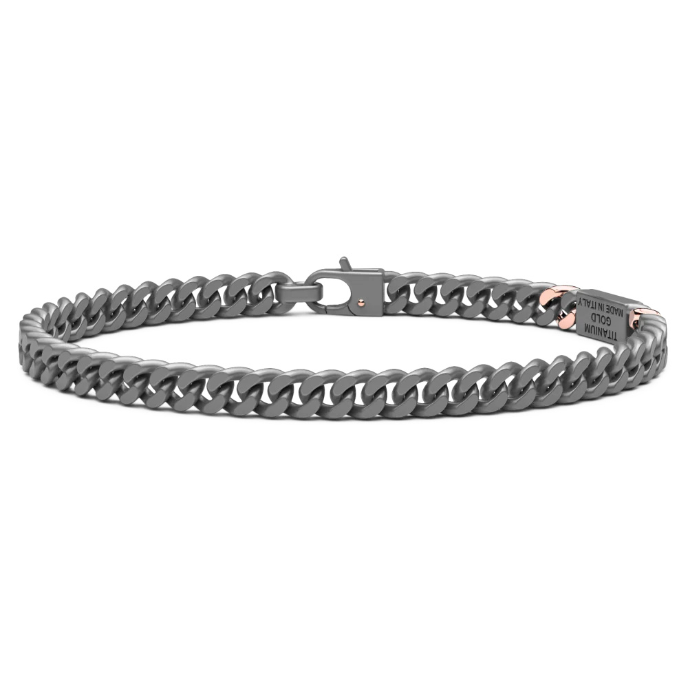 Zancan Titanium & 18Kt Gold Bracelet