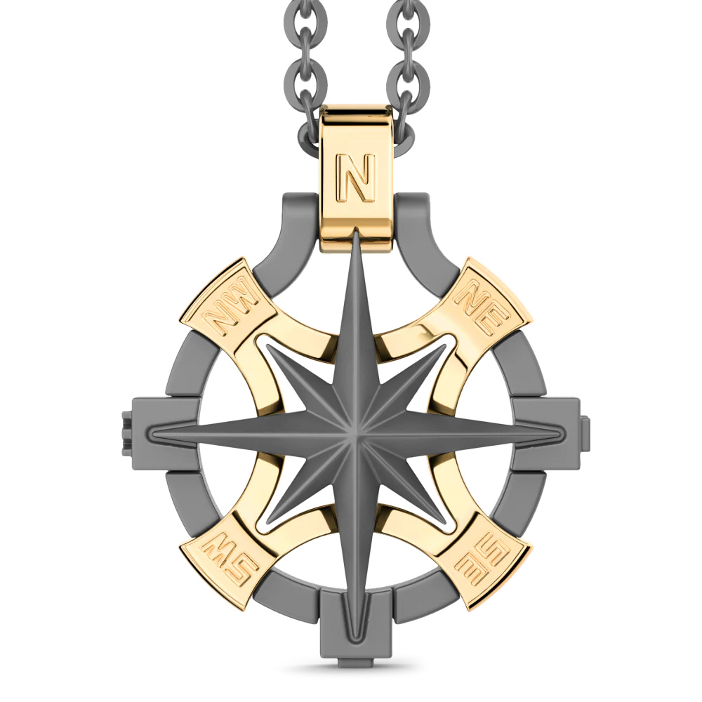 Zancan Titanium & 18Kt Gold Necklace