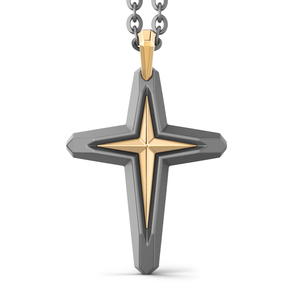 Zancan Titanium & 18Kt Gold Necklace