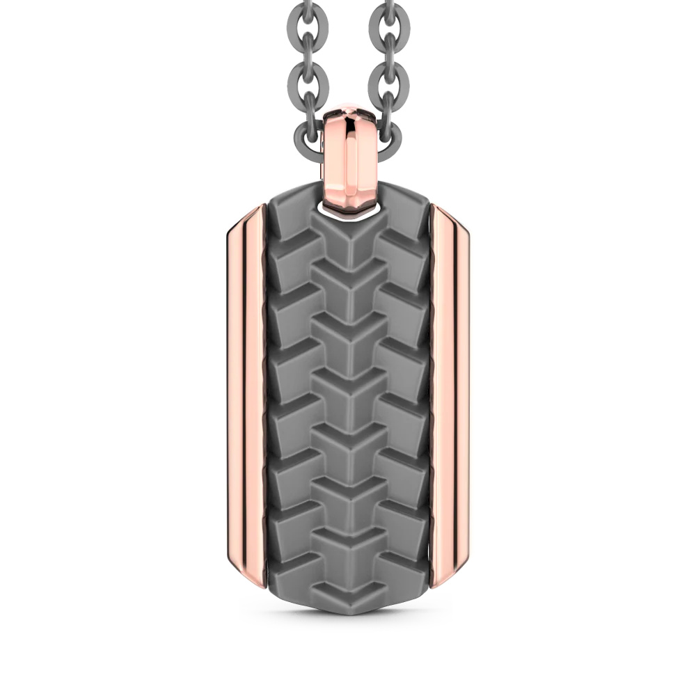 Zancan Titanium & 18Kt Gold Necklace