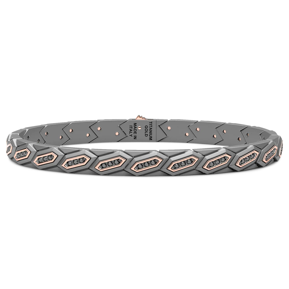 Zancan Titanium, 18Kt Gold & Diamond Bracelet