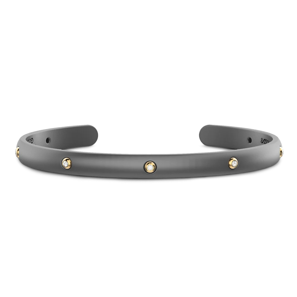 Zancan Titanium, 18Kt Gold & Diamond Bracelet