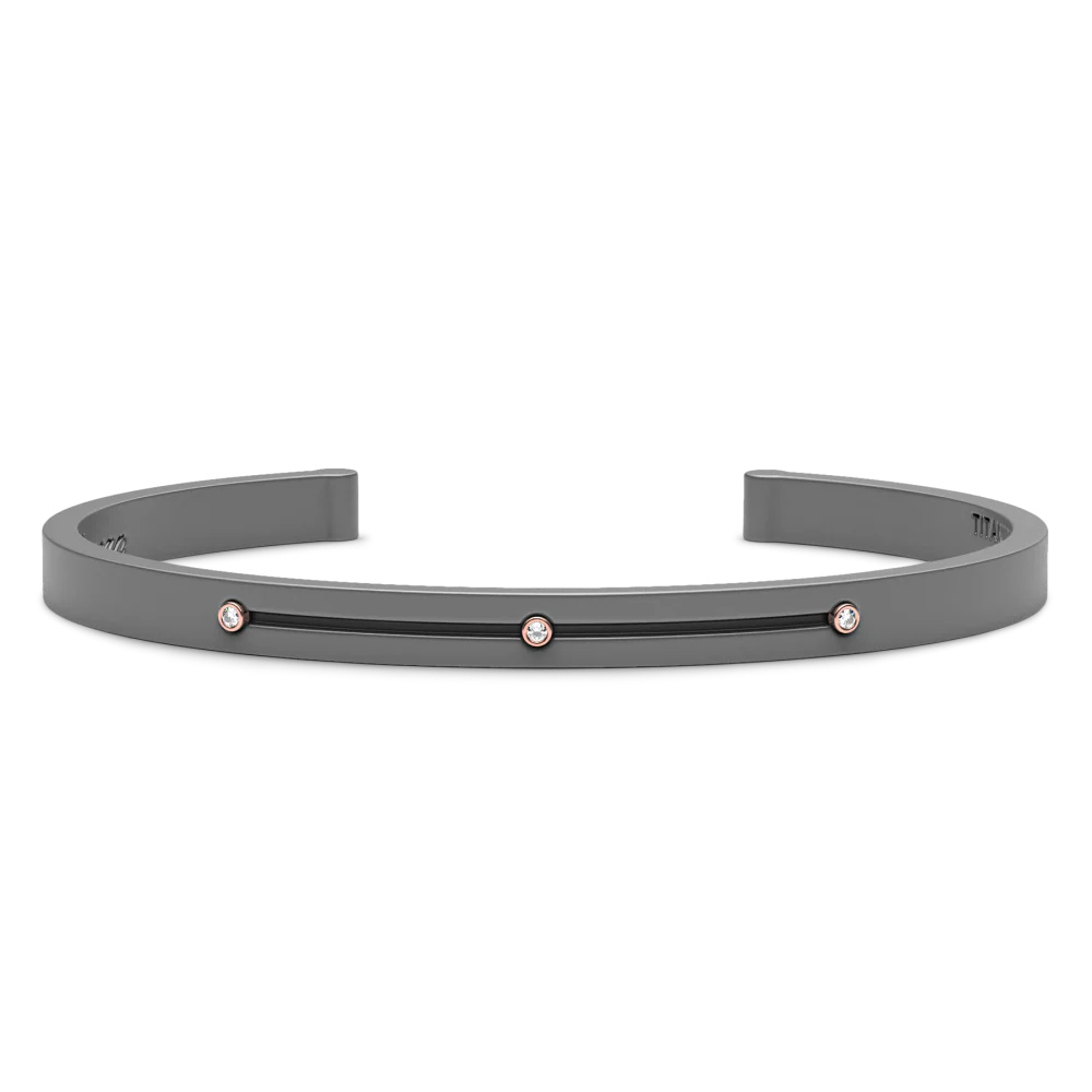 Zancan Titanium, 18Kt Gold & Diamond Bracelet