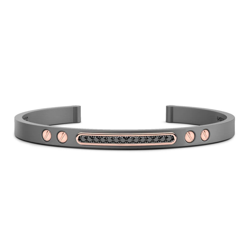 Zancan Titanium, 18Kt Gold & Diamond Bracelet