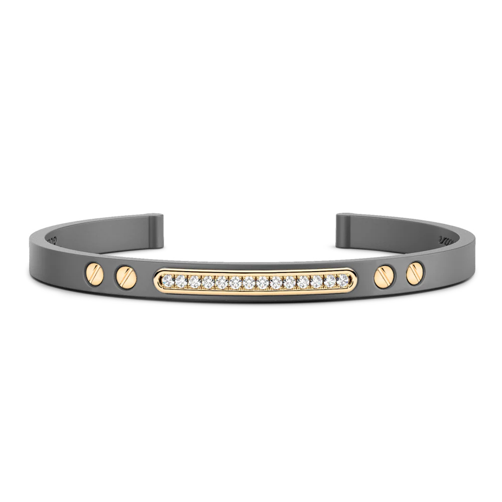 Zancan Titanium, 18Kt Gold & Diamond Bracelet
