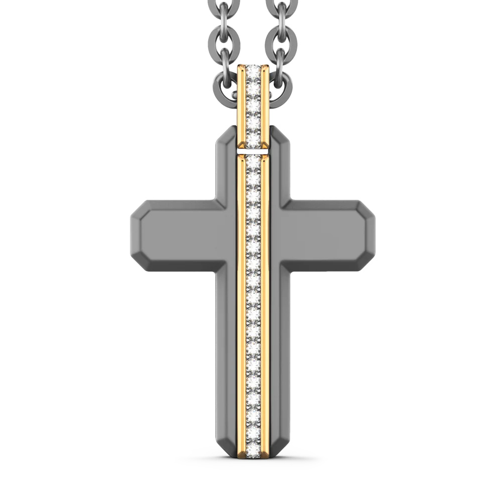 Zancan Titanium, 18Kt Gold & Diamond Necklace