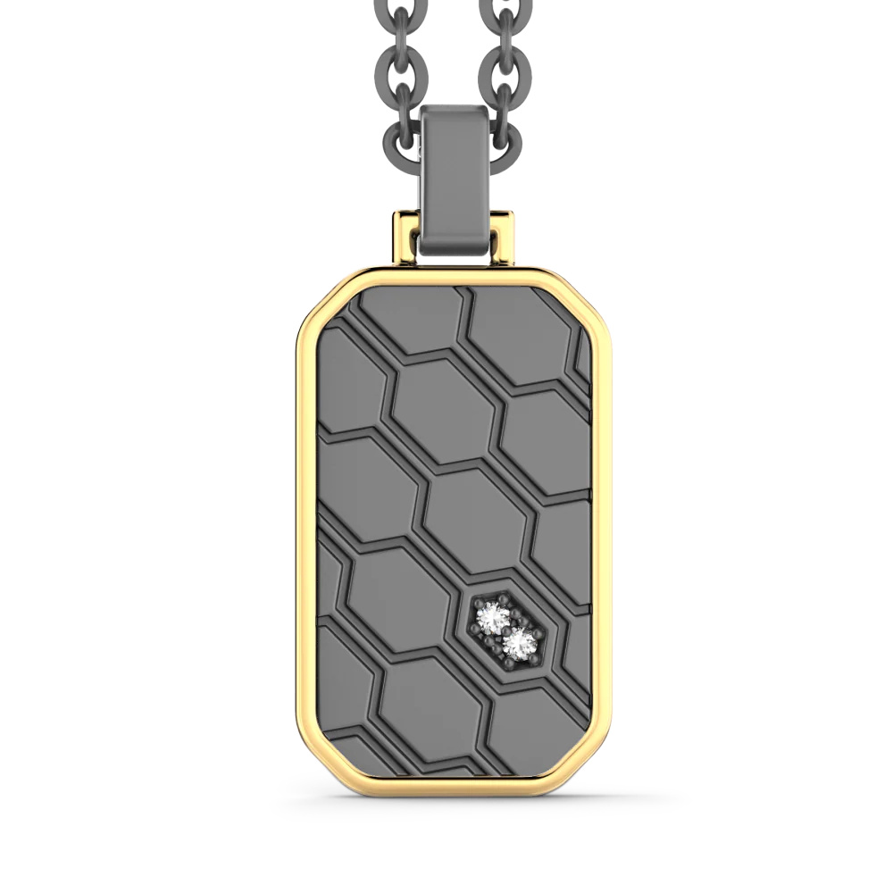 Zancan Titanium, 18Kt Gold & Diamond Necklace