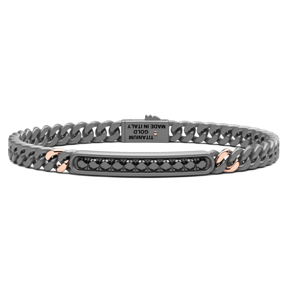 Zancan Titanium, 18Kt Gold & Natural Diamond Bracelet