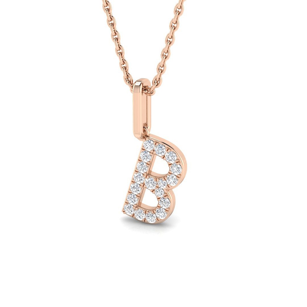 Diamond Initial Pendant - B