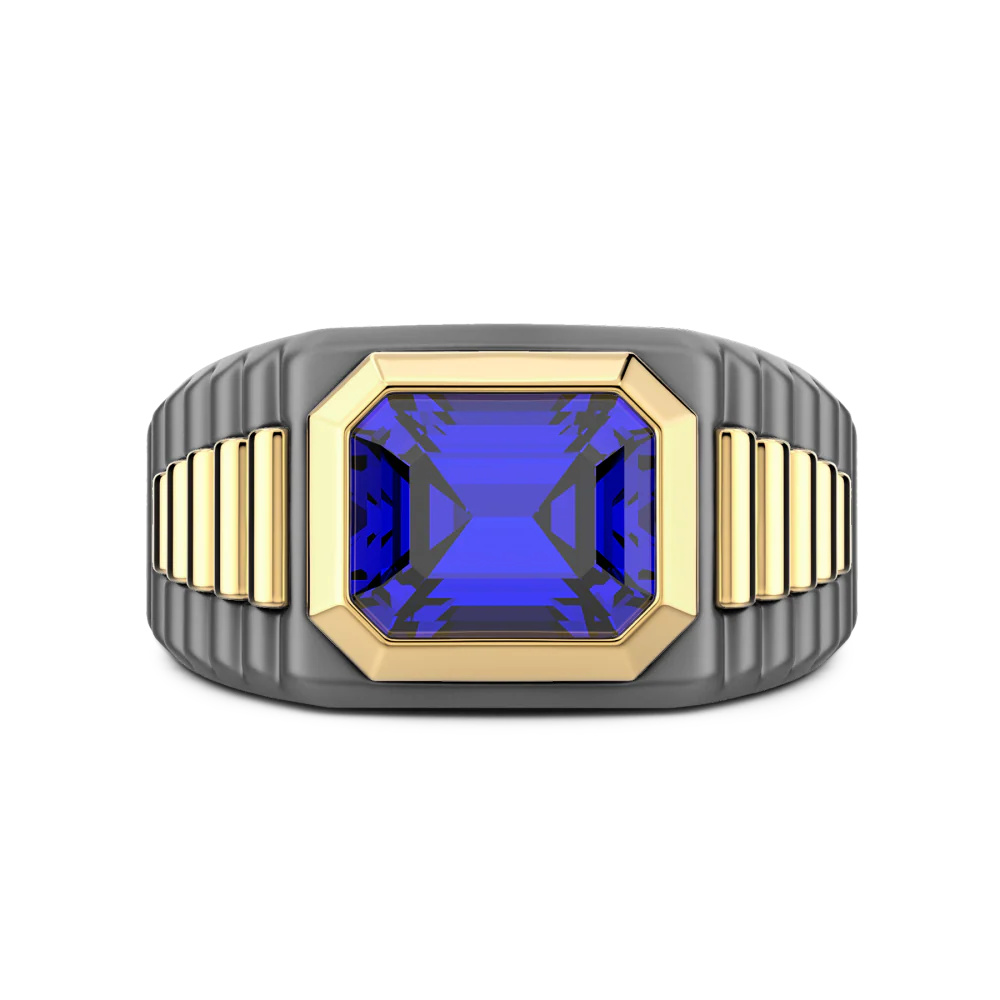 Zancan Titanium, 18Kt Gold & Sapphire Ring