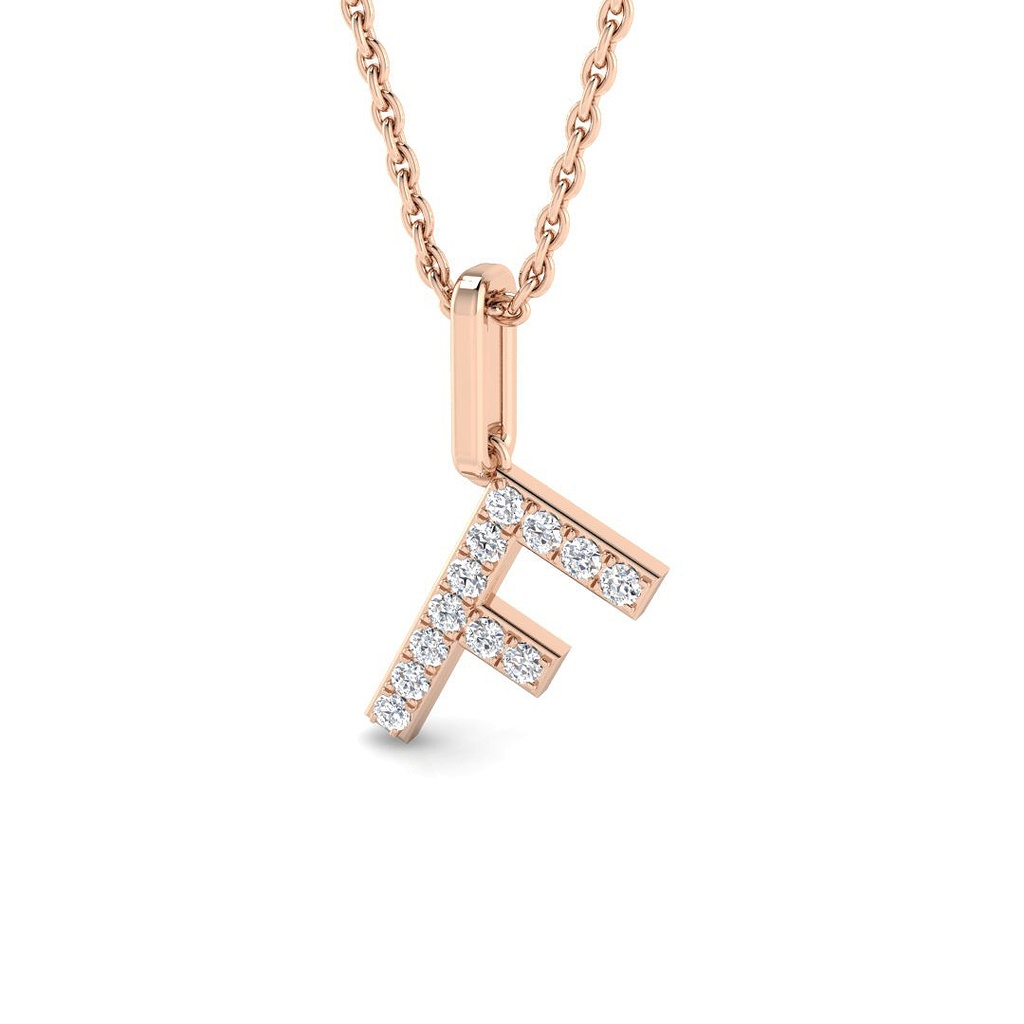 Diamond Initial Pendant - F