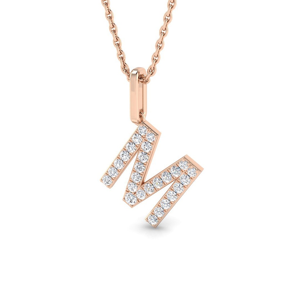 Diamond Initial Pendant - M