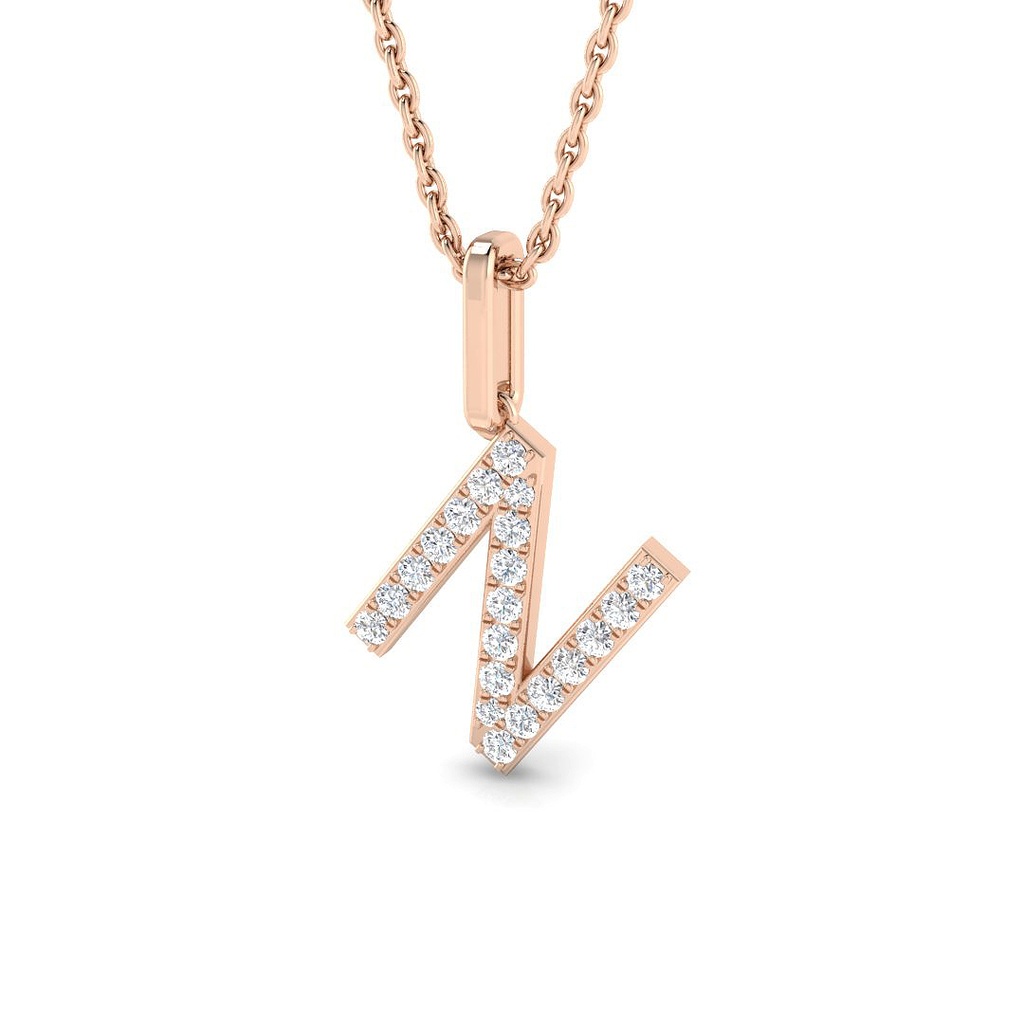 Diamond Initial Pendant - N
