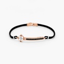 Zancan White Gold Bracelet With Diamonds And Kevlar