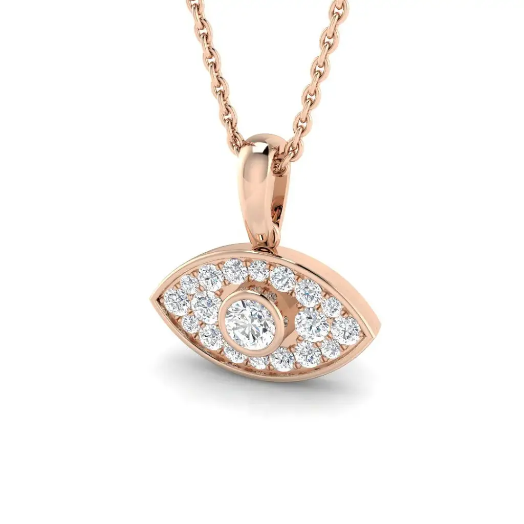 Diamond Evil Eye Pendant - 1cm