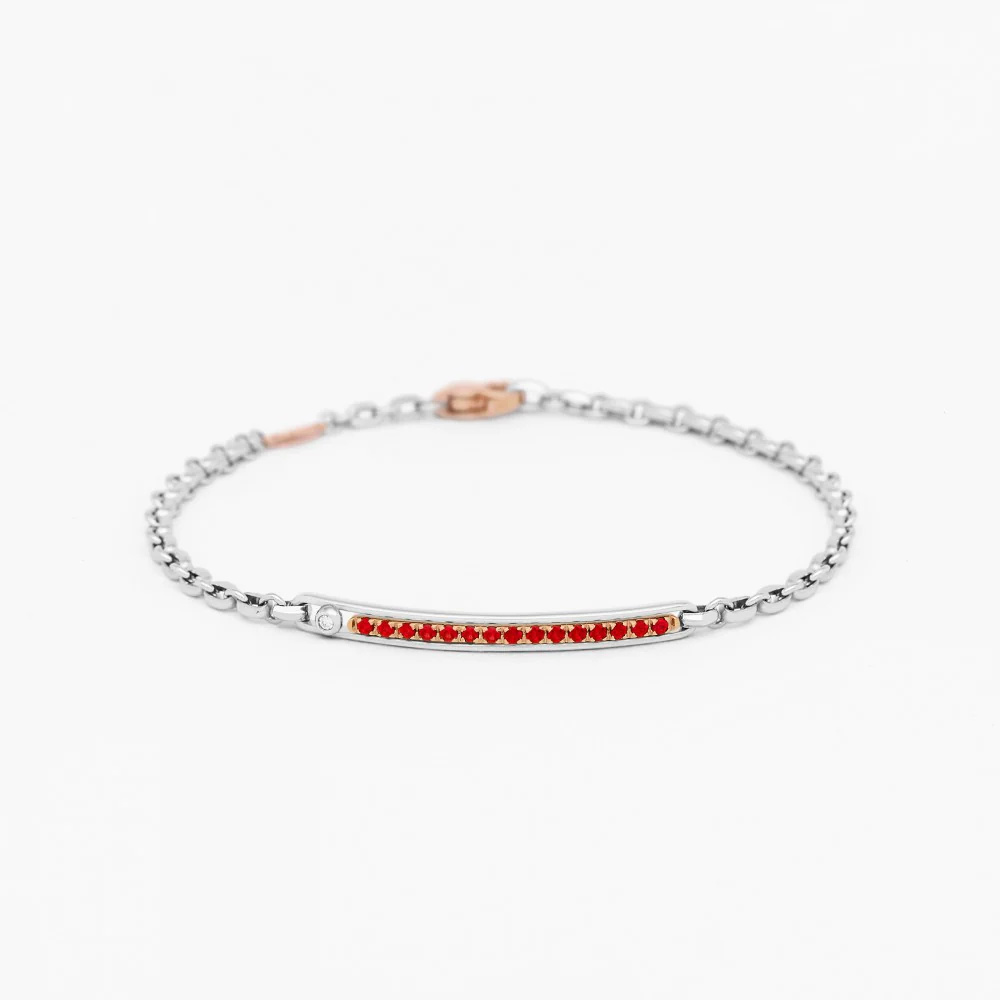 Zancan white gold bracelet with precious stones.