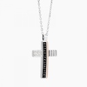 Zancan White Gold Necklace With Cross And Diamonds