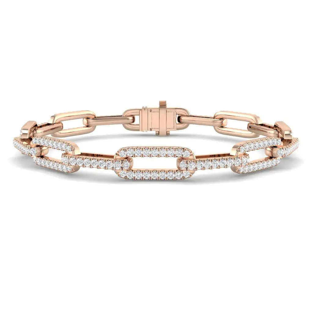 6mm Full Pave Diamond Open Link Bracelet