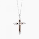 Zancan White Gold Necklace With Cross And Diamonds